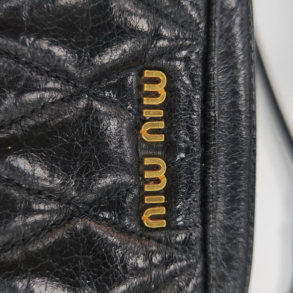 Quilted Lambskin Shoulder Bag Black