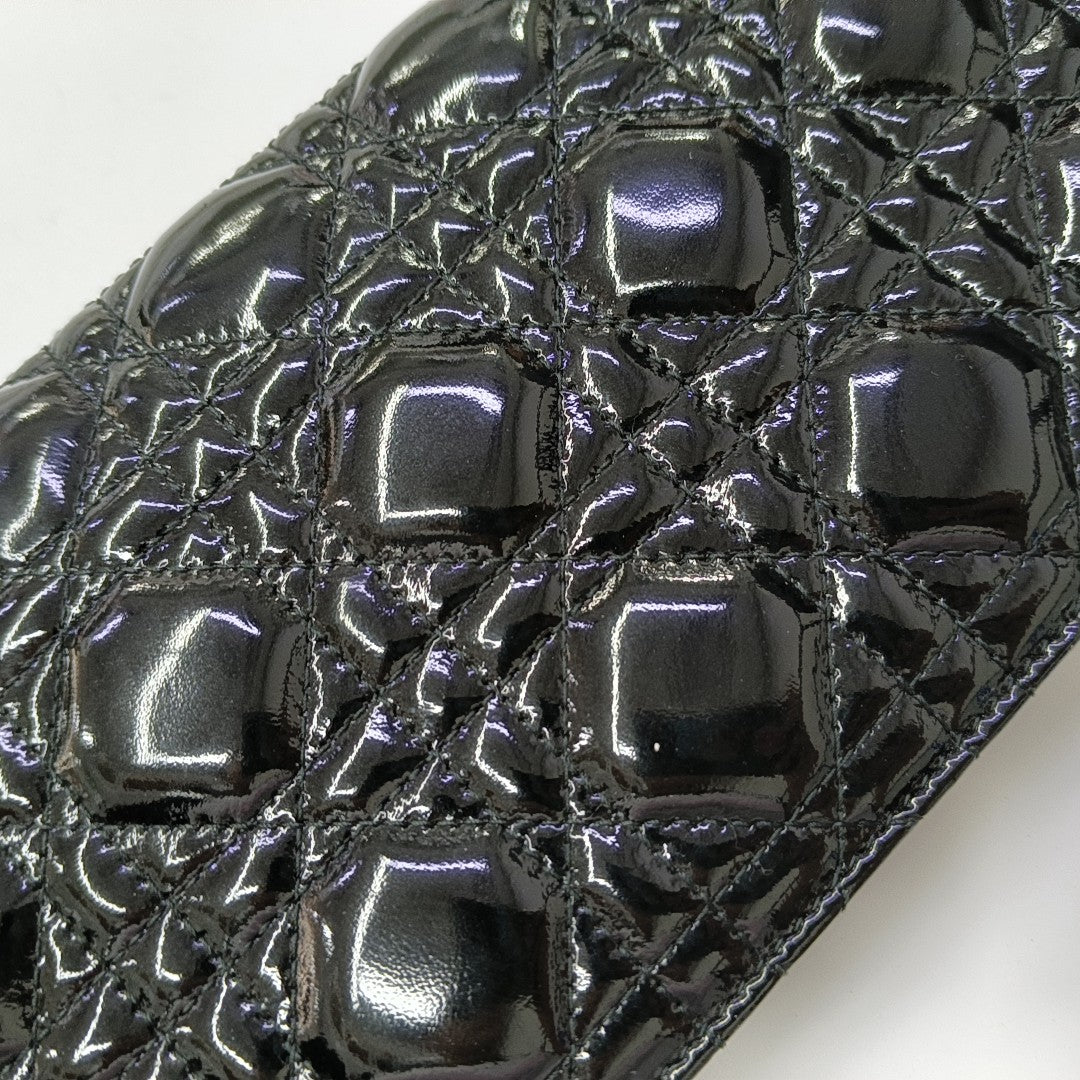 Lady Dior Medium Cannage Patent Leather Black