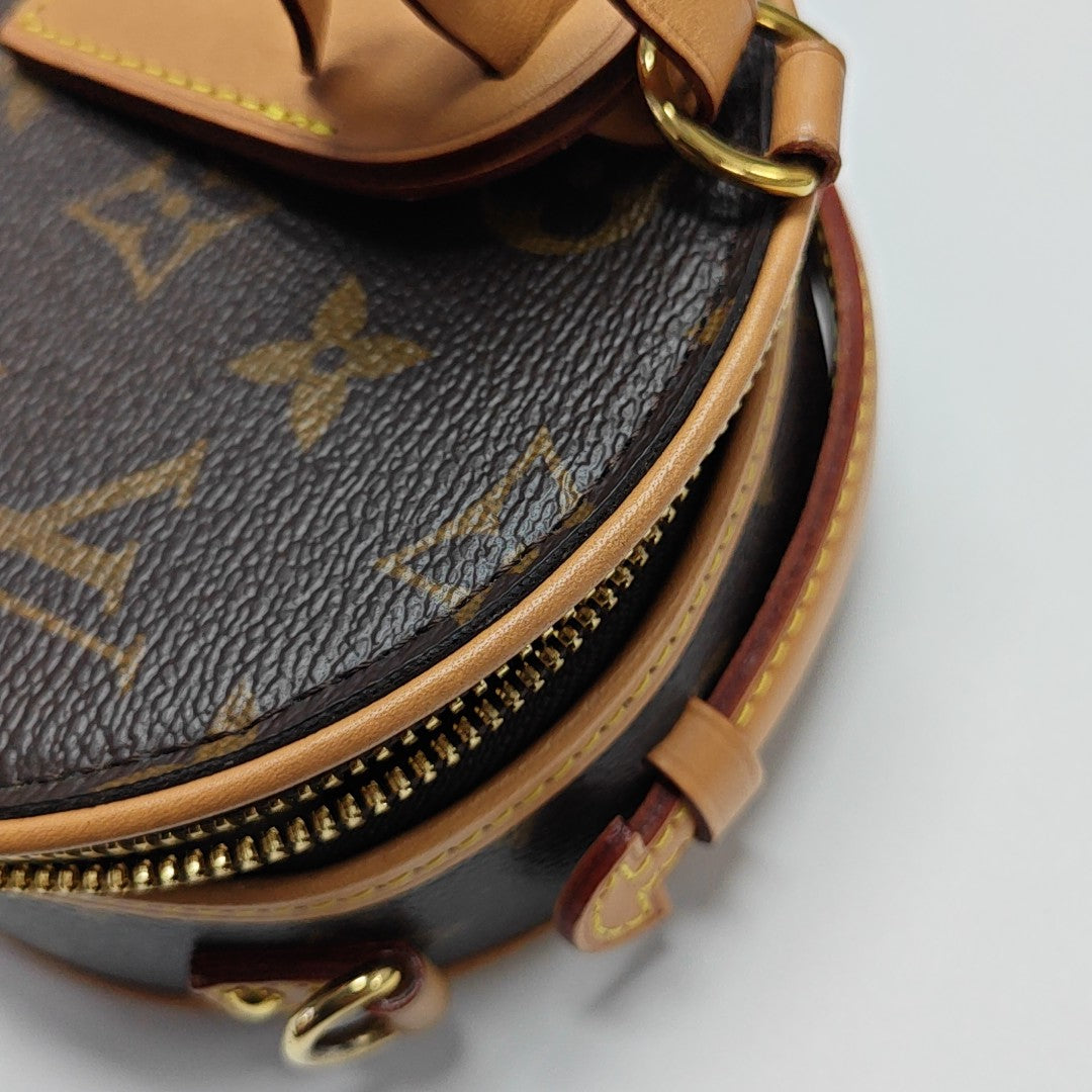 BOITE CHAPEAU Mini Monogram Coated Canvas Brown