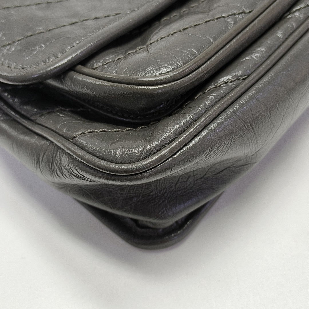 NIKI Small Chevron Calfskin Gray