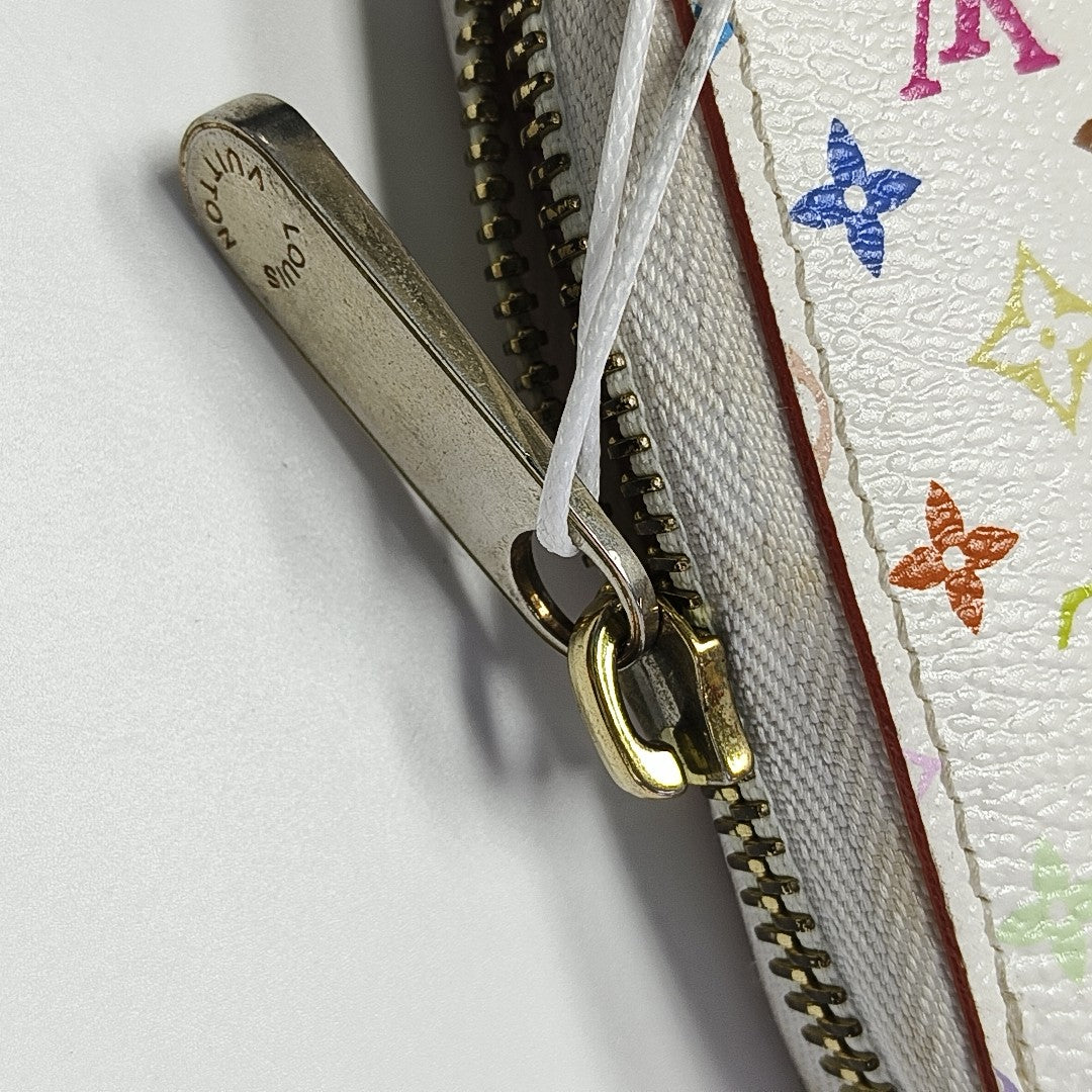 LV × TM ZIPPY Monogram Coated Canvas White Wallet