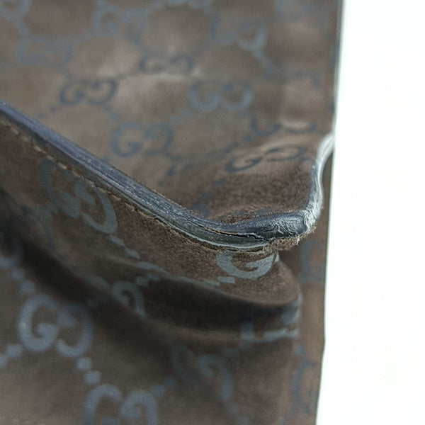 Suede Top Handle Bag Brown