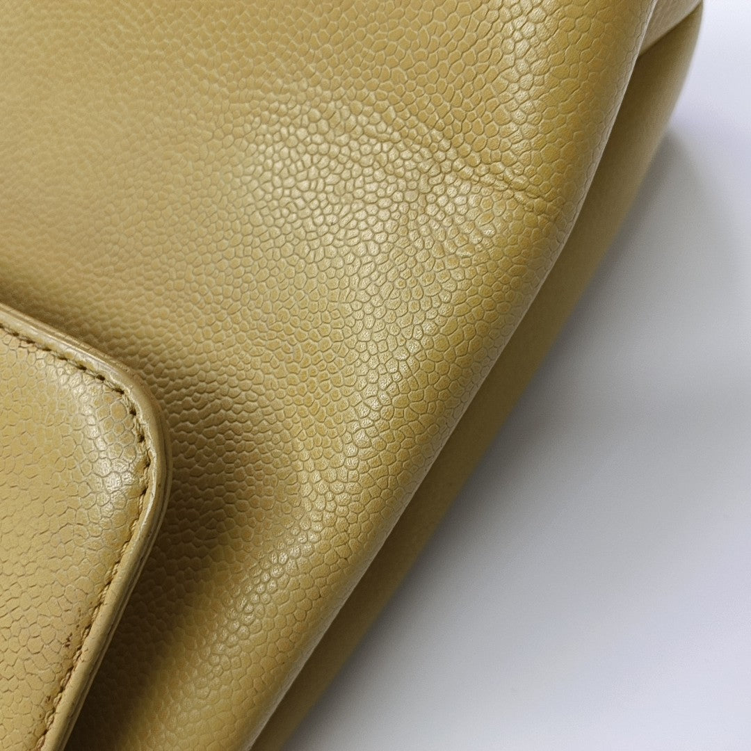 Quilted Calfskin Top Handle Bag Yellow