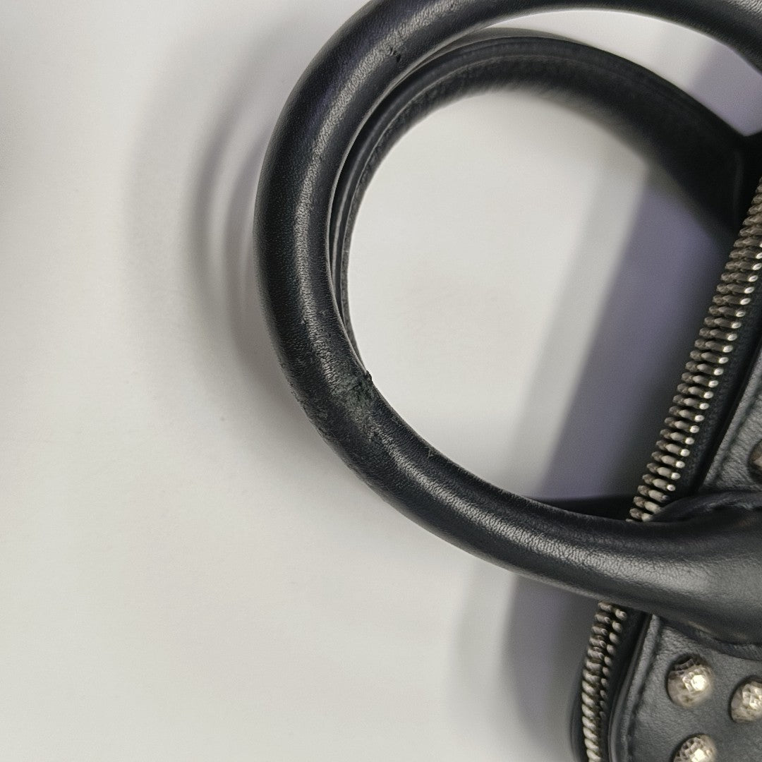 Calfskin Top Handle Bag Black