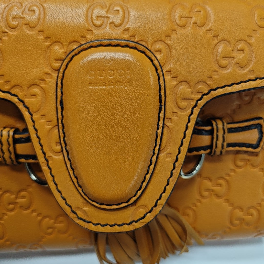 Emily Chain Monogram Calfskin Yellow