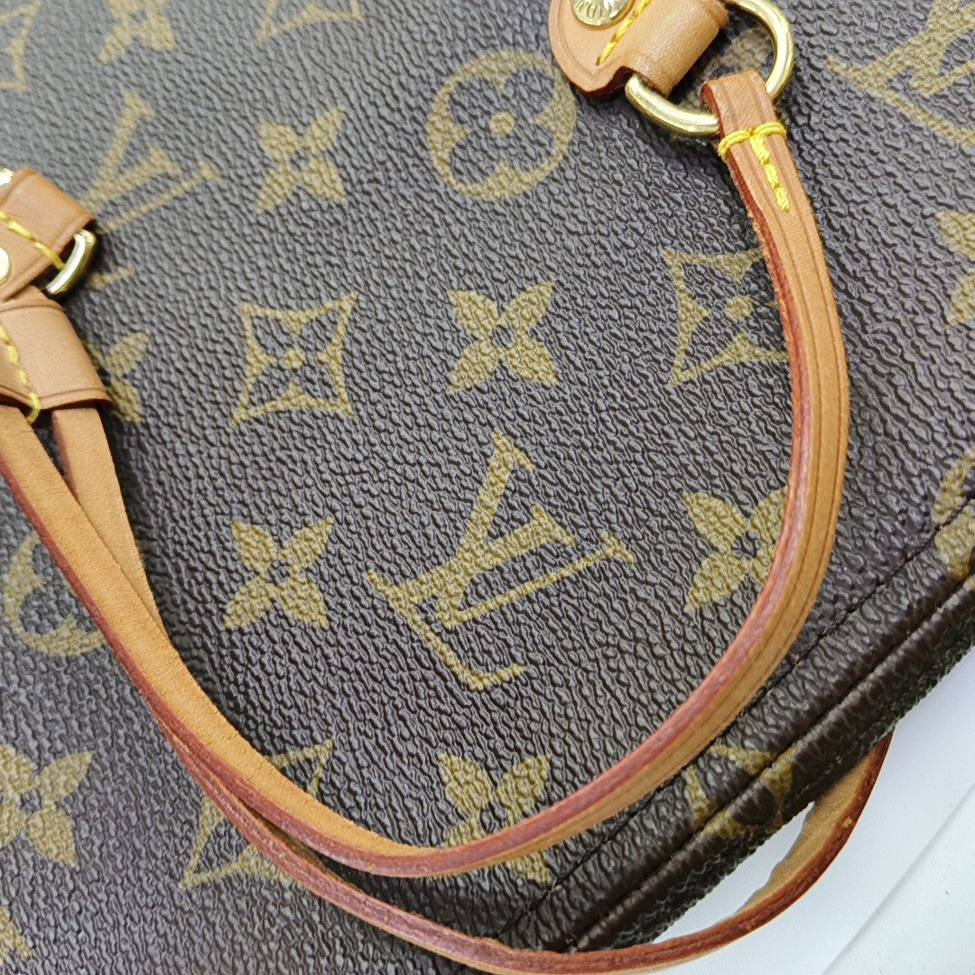 NEVERFULL MM Monogram Coated Canvas Brown