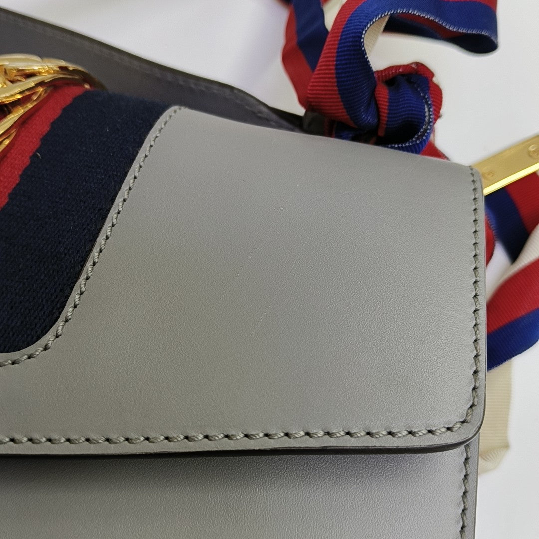 Sylvie Small Calfskin Gray
