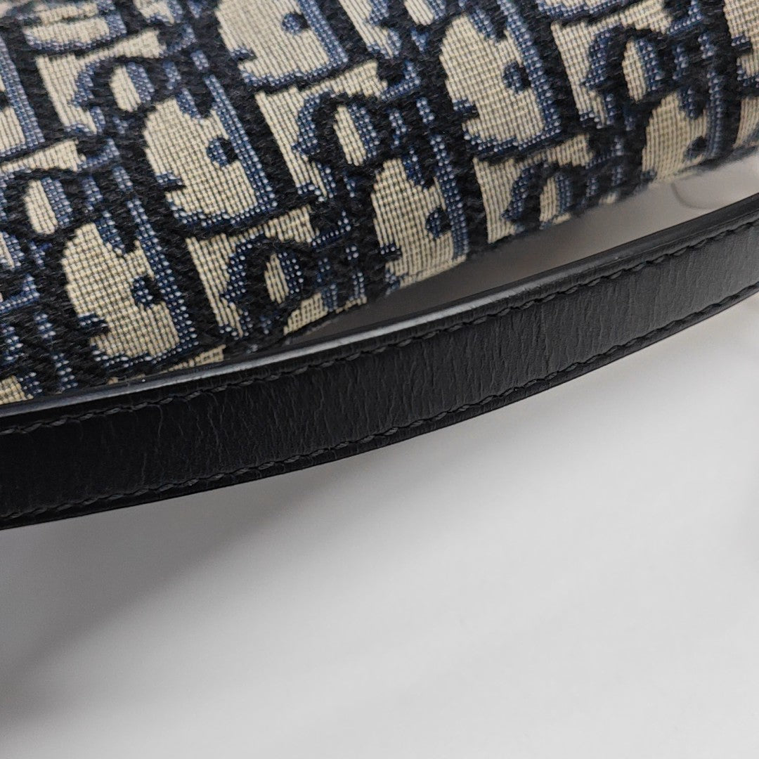 Saddle Mini Oblique Canvas Blue