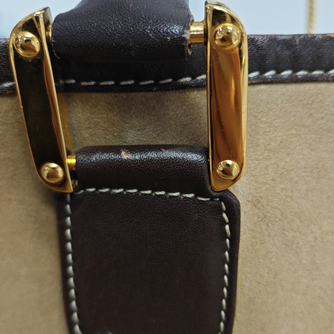 Suede Tote Bag Brown