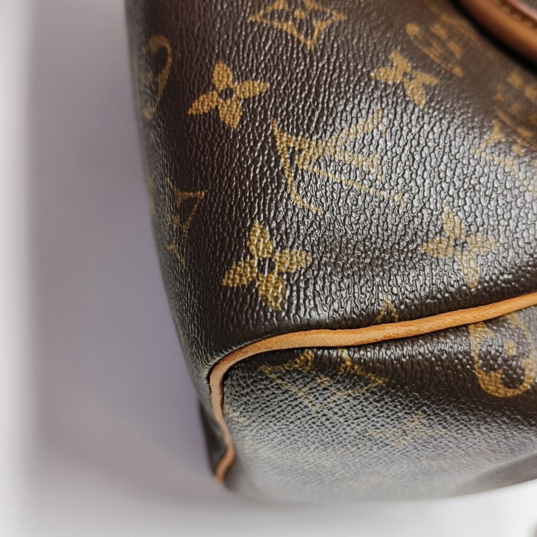 SPEEDY 30 Monogram Coated Canvas Brown