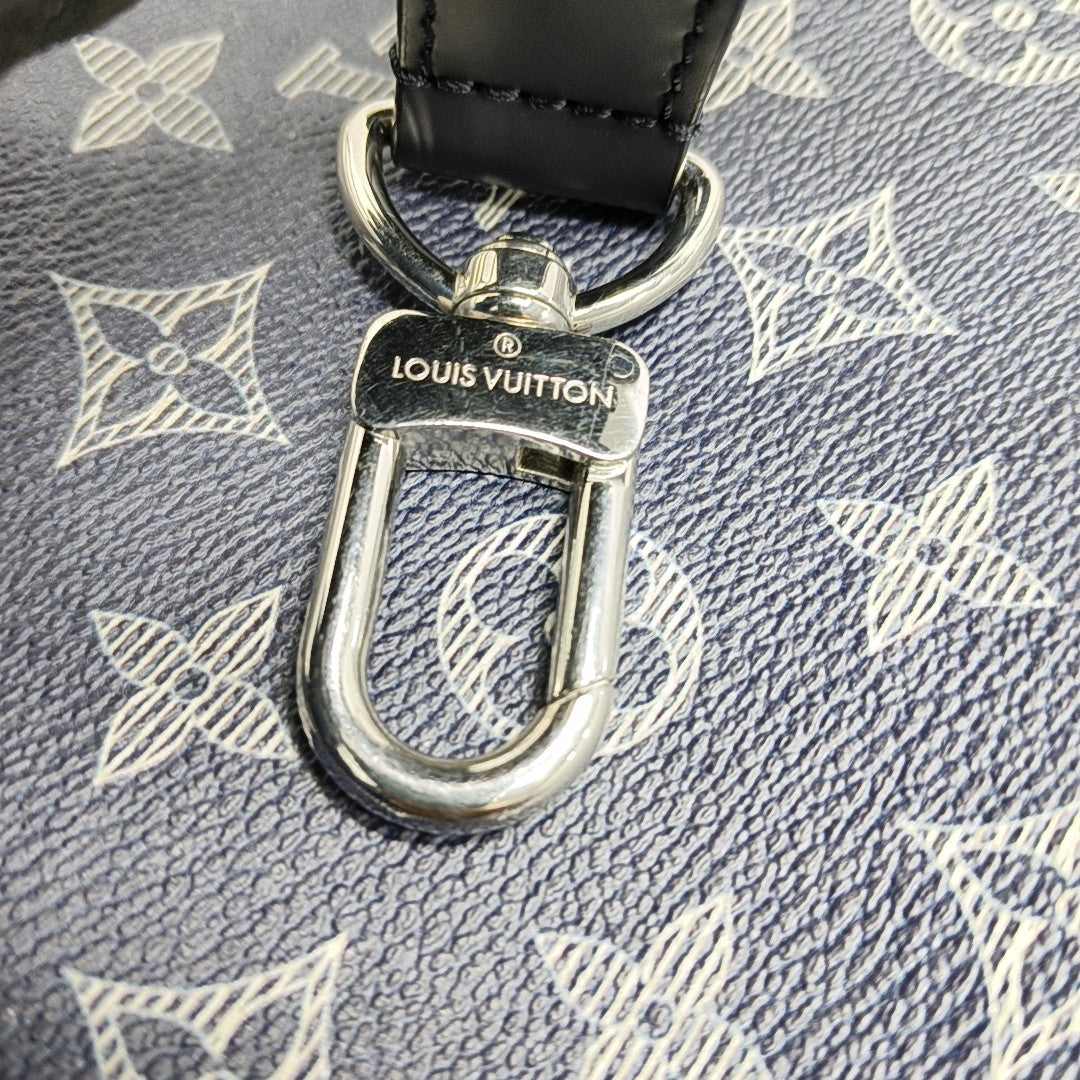 Monogram Coated Canvas Tote Bag Blue
