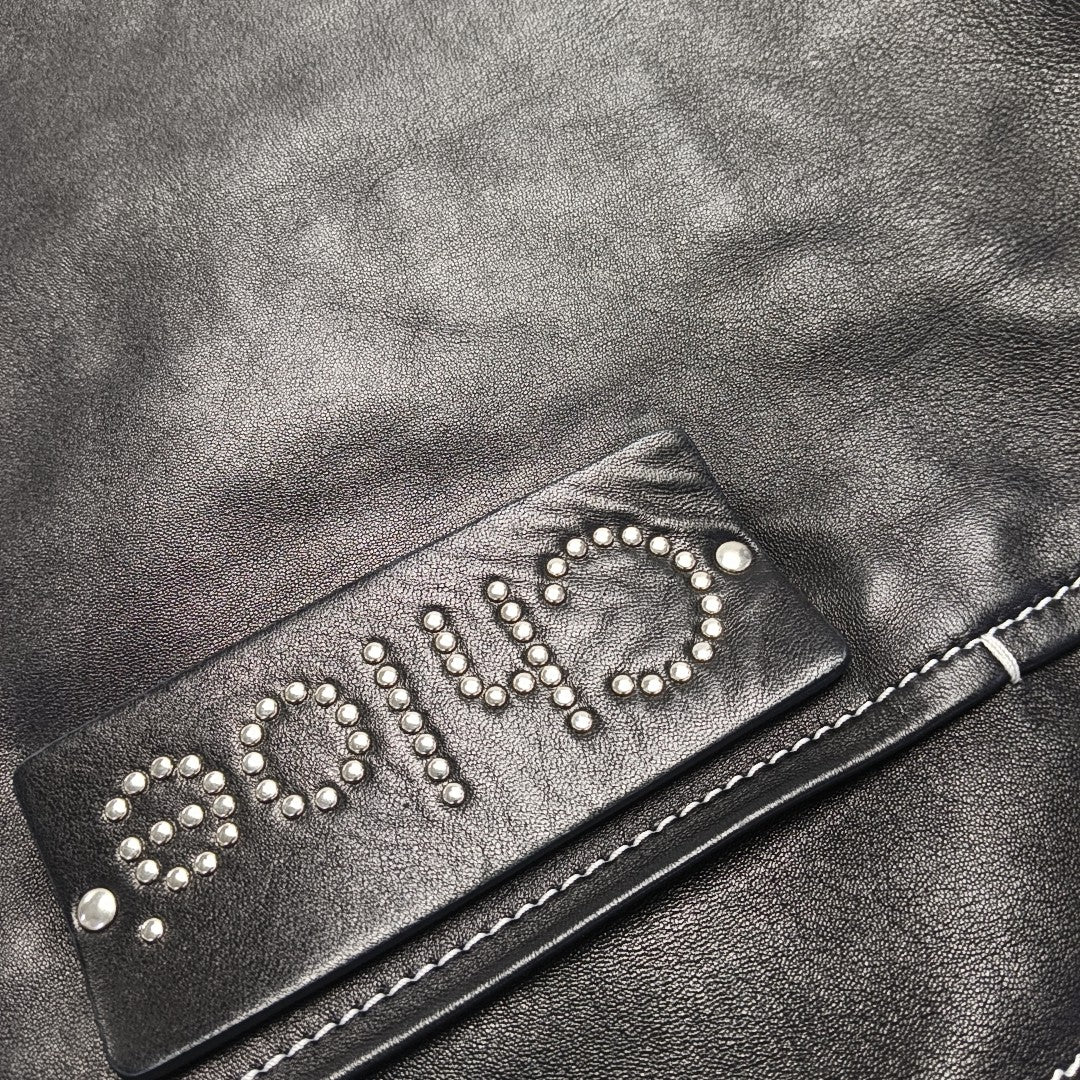 Lambskin Top Handle Bag Black