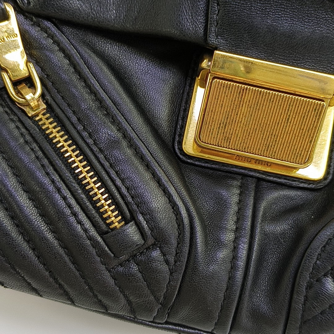 Dahlia Quilted Lambskin Black