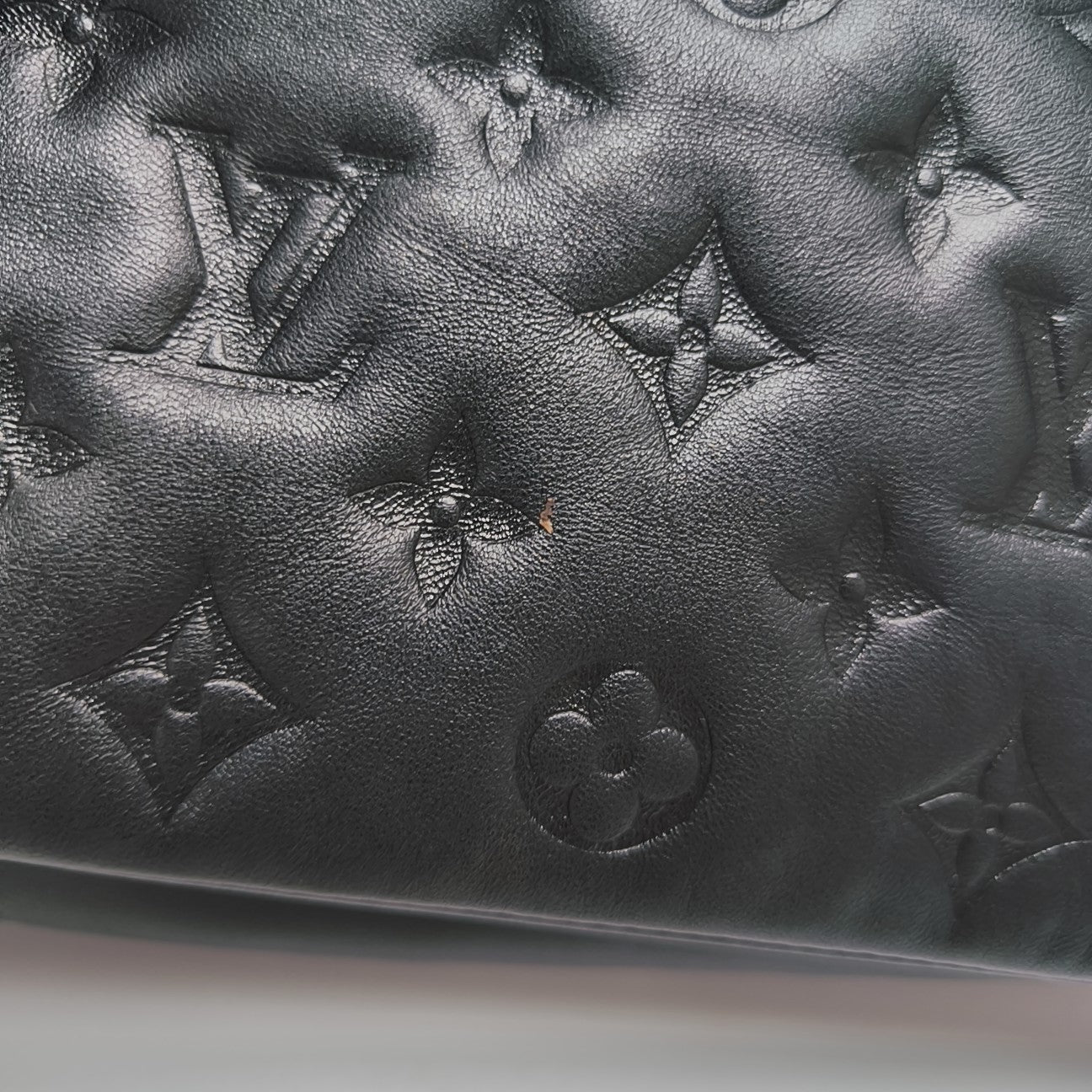 COUSSIN Monogram Lambskin Black