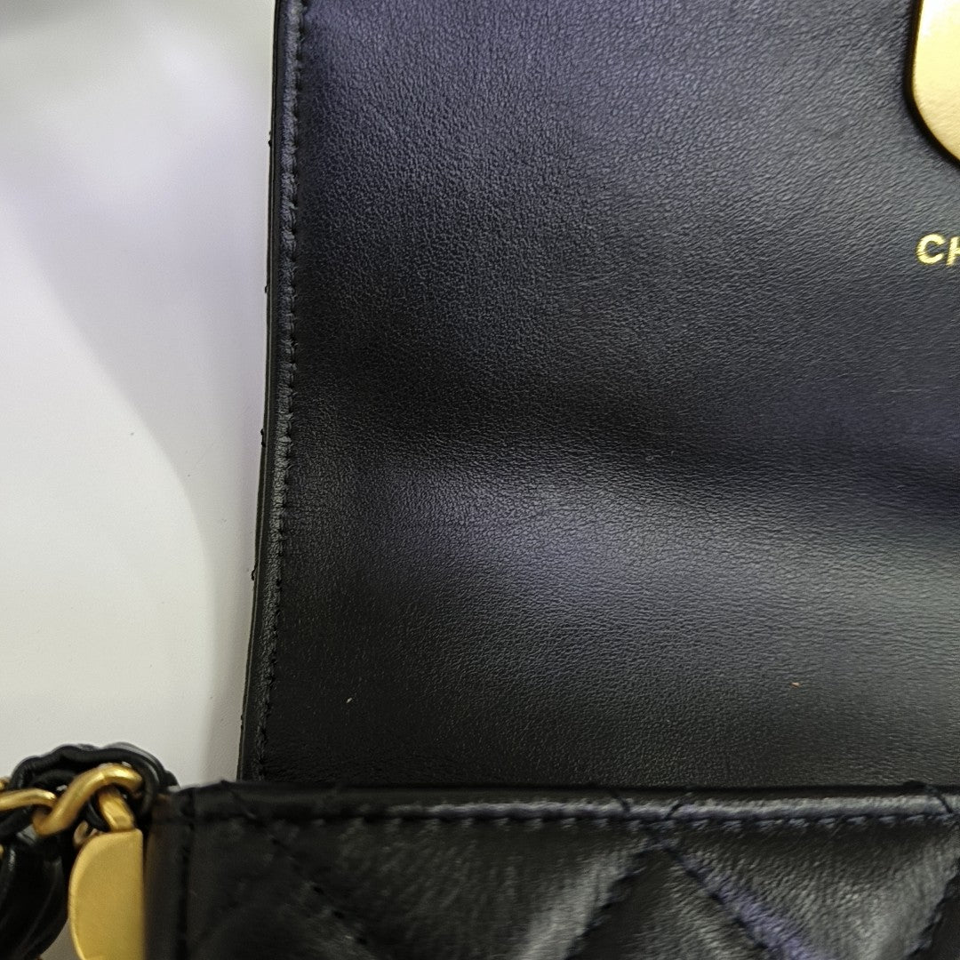 23K Quilted Calfskin Black