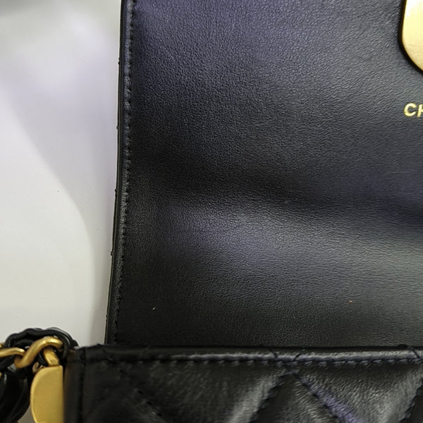 23K Quilted Calfskin Black