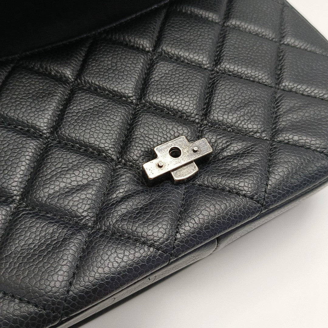 Quilted Calfskin Shoulder Bag Black