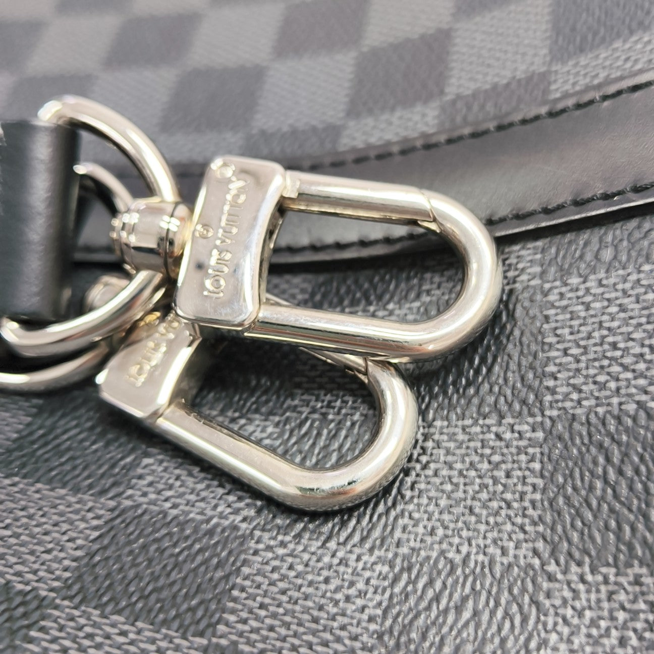TADAO MM Damier Graphite Coated Canvas Gray