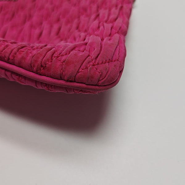 Quilted Fabric Shoulder Bag Red