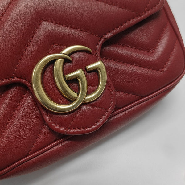 GG Marmont Mini Quilted Calfskin Red