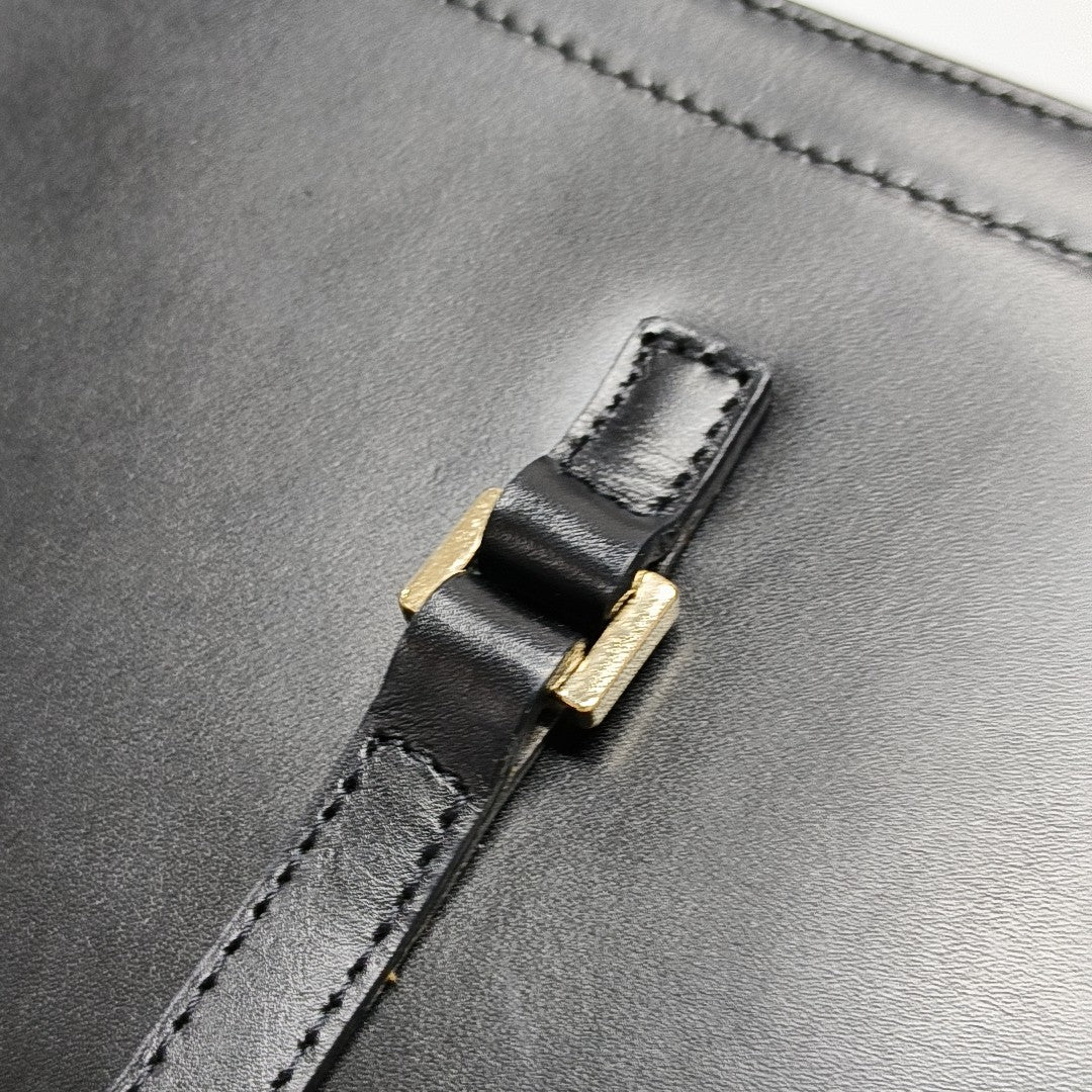 Calfskin Top Handle Bag Black