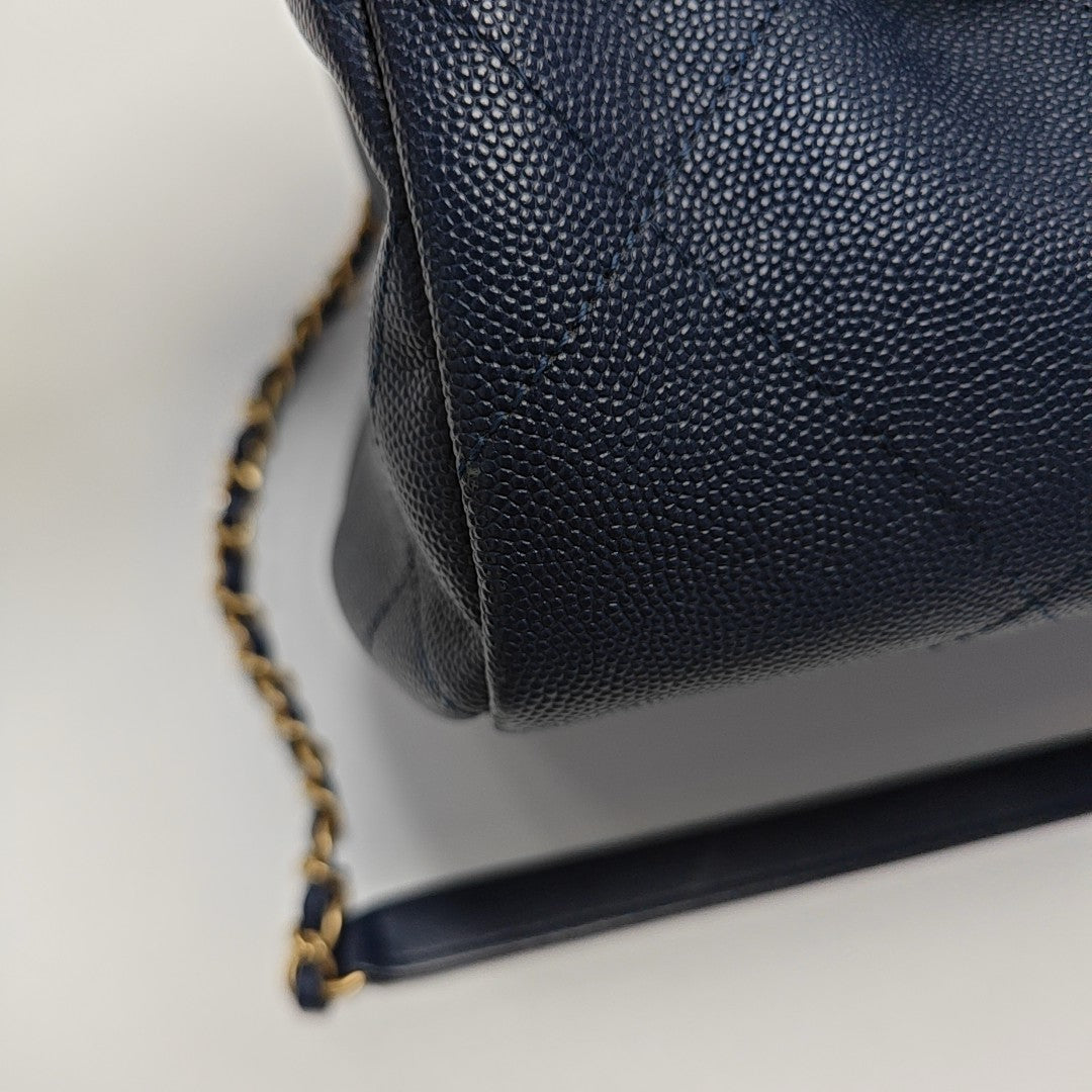 IN THE LOOP Quilted Grained Calfskin Blue