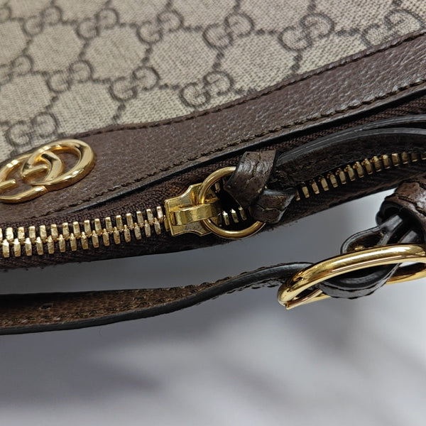 Ophidia Small Monogram Coated Canvas Brown