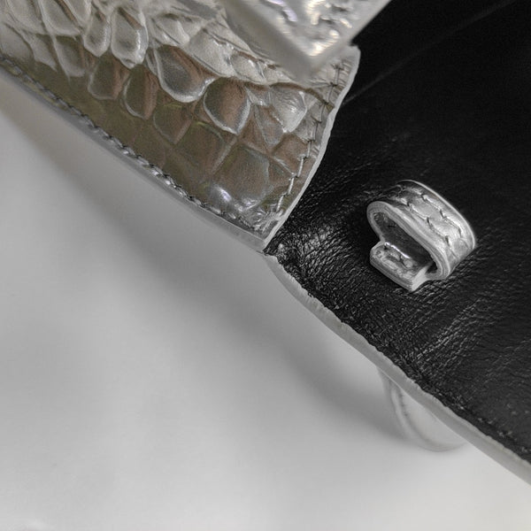 Hourglass Mini Calfskin Silver