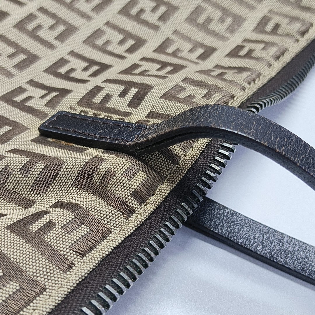 Canvas Top Handle Bag Brown