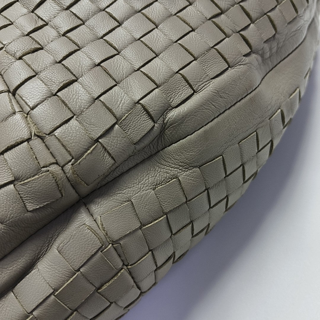Lambskin Top Handle Bag Gray