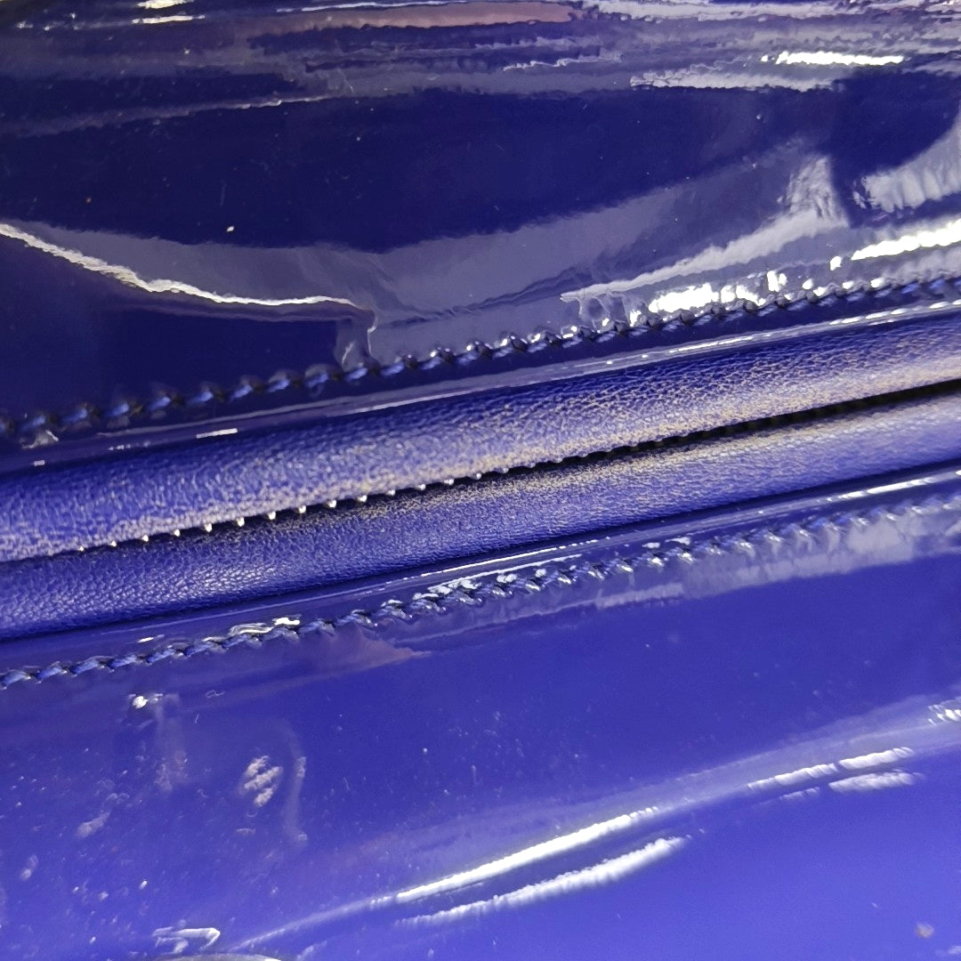 Lady Dior Medium Quilted Patent Leather Blue