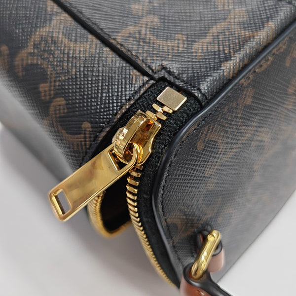 Coated Canvas Shoulder Bag Black