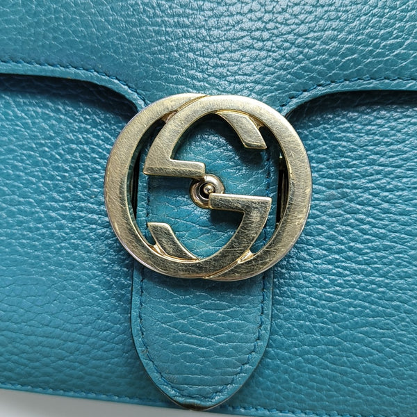 Interlocking G Large Calfskin Blue