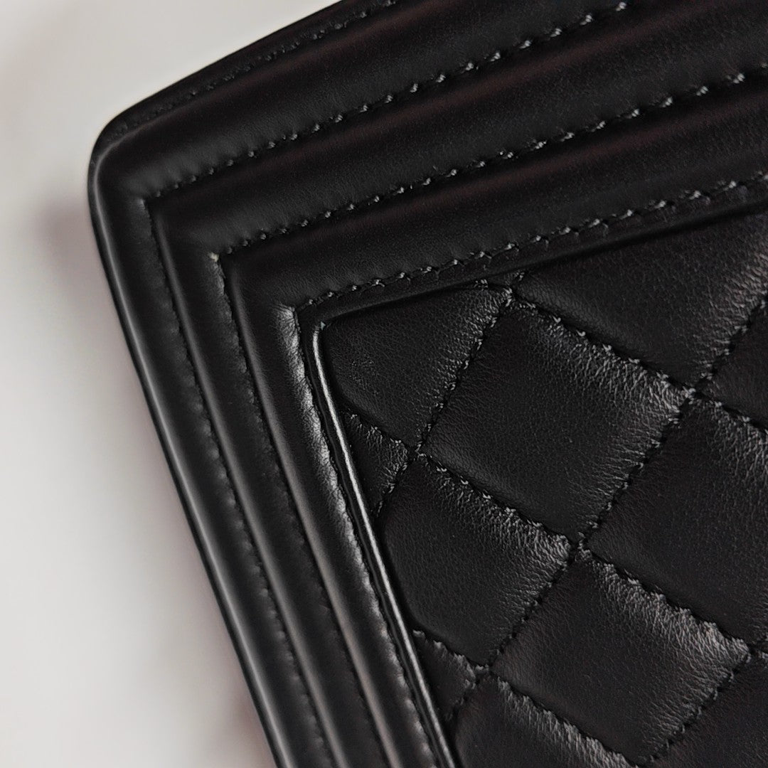 BOY CHANEL Medium Quilted Calfskin Black