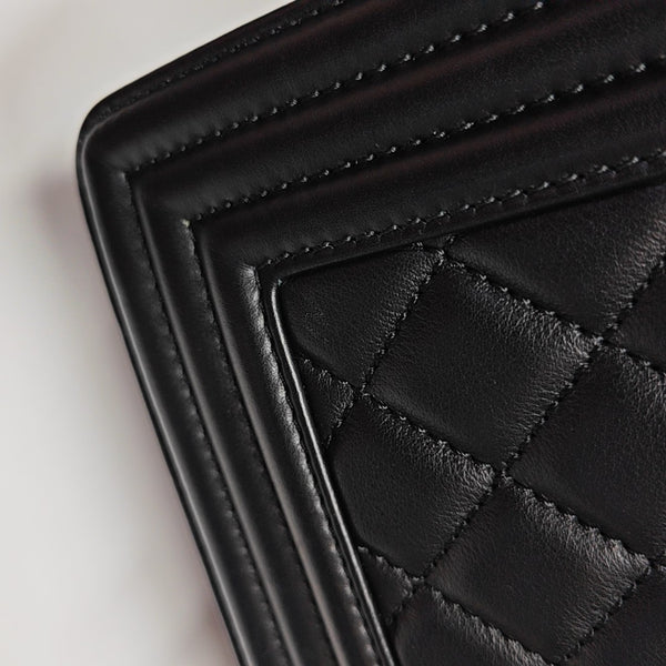 BOY CHANEL Medium Quilted Calfskin Black