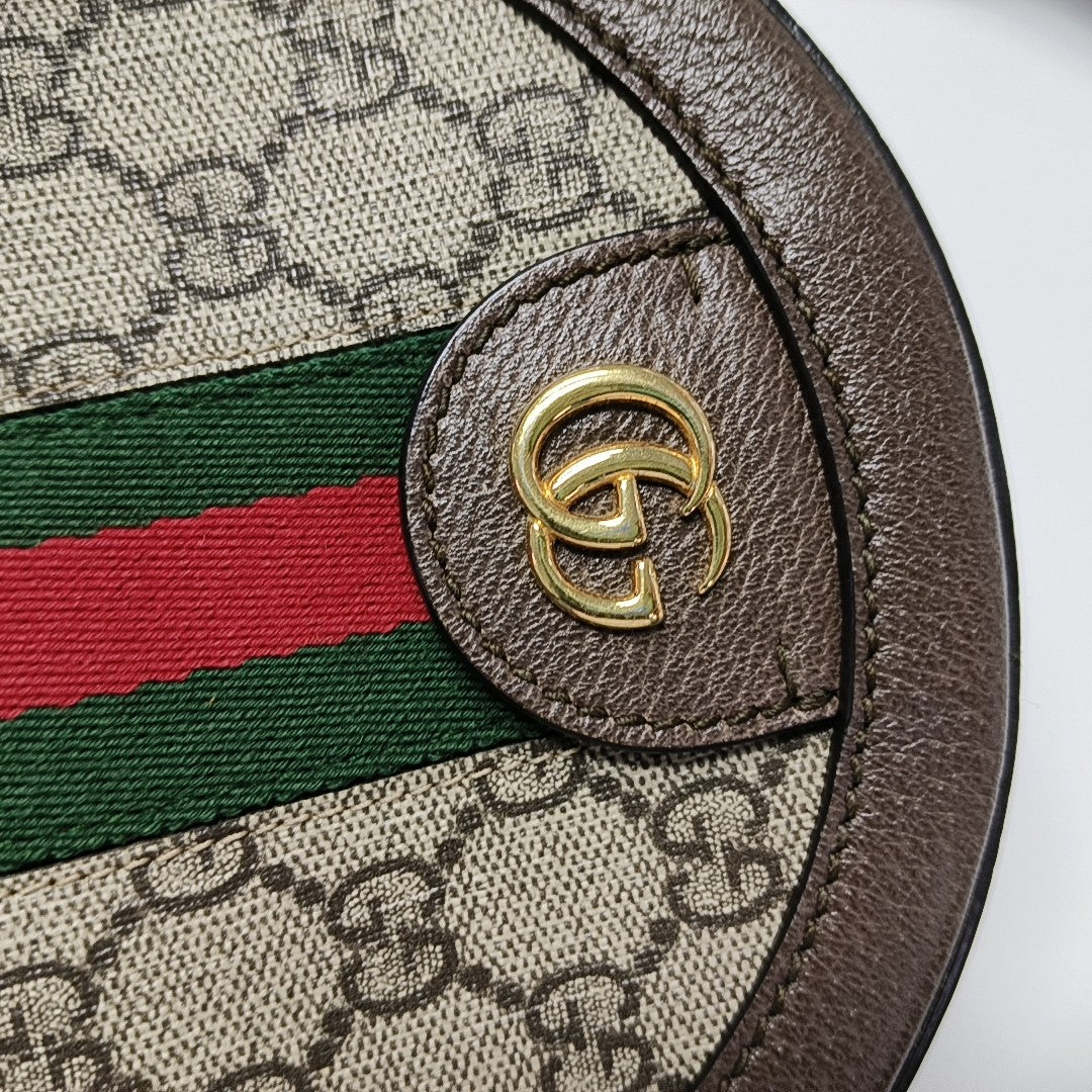 Ophidia Mini Monogram Lona Revestida Beige