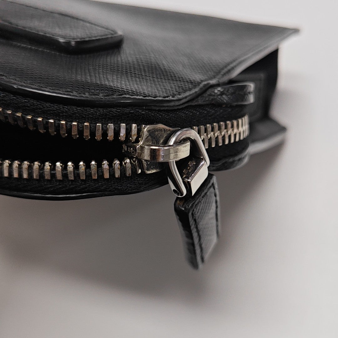 Saffiano Calfskin Clutch Black