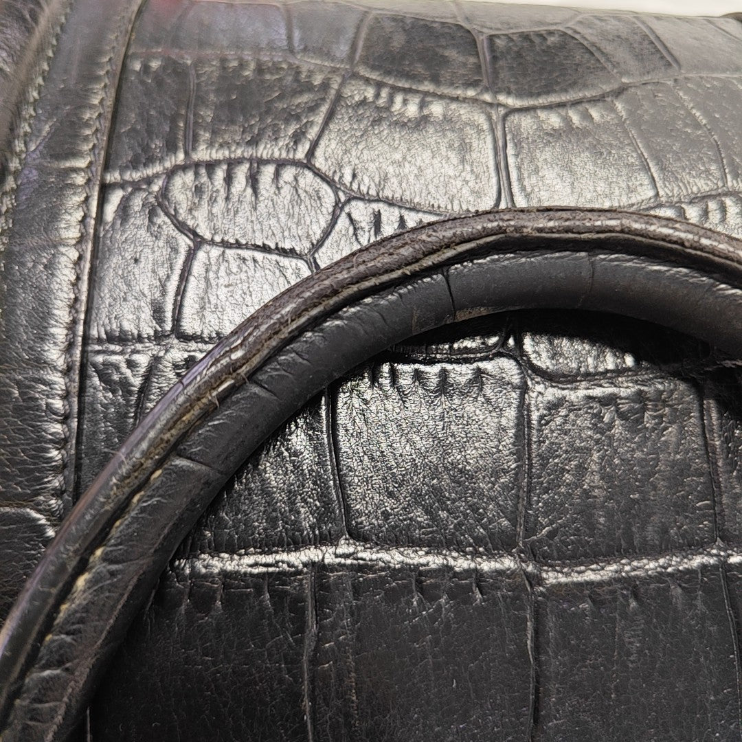 Calfskin Top Handle Bag Black