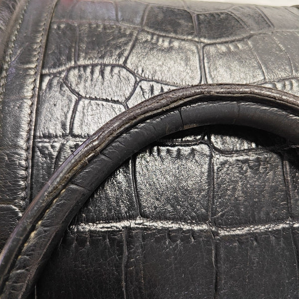 Calfskin Top Handle Bag Black