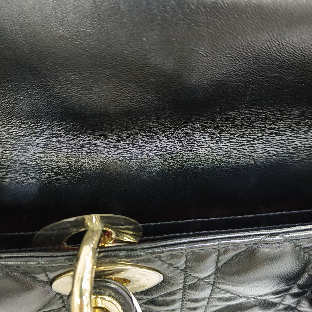 Lady D-Joy Medium Cannage Lambskin Black