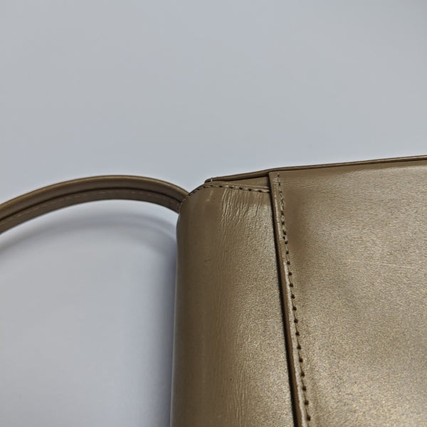 Leather Top Handle Bag Brown