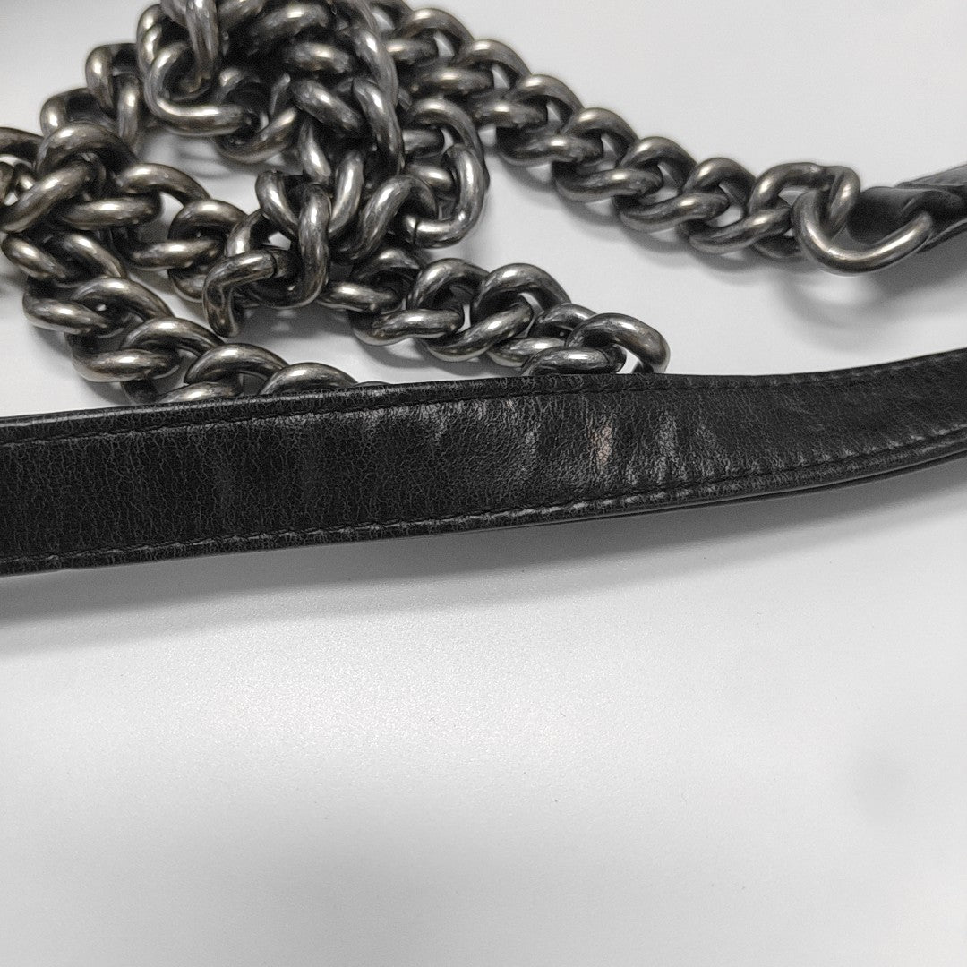 BOY CHANEL Medium Quilted Calfskin Black