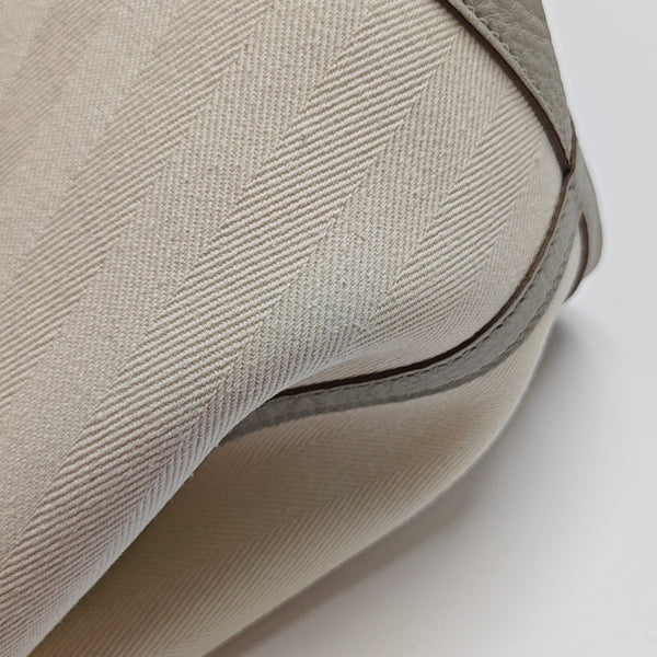 Authenticated pre-owned  Garden Party Canvas White - Top Handle Bag at Looply