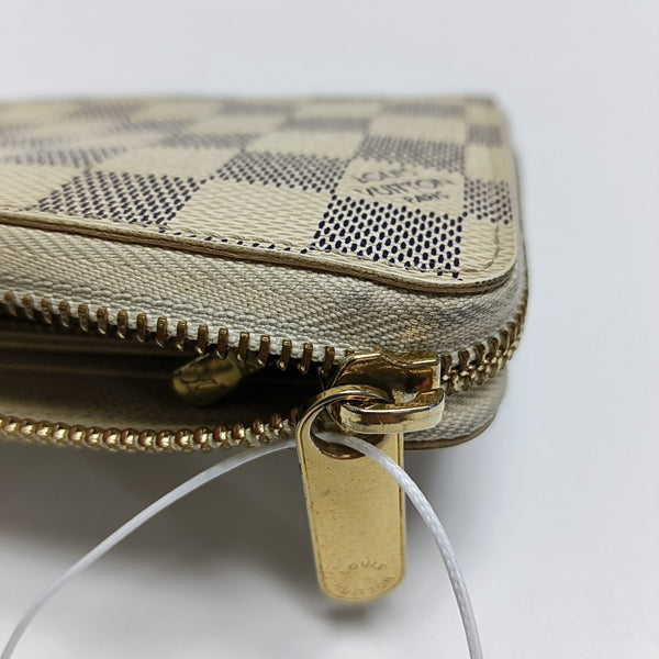 ZIPPY Damier Azur Coated Canvas White Wallet