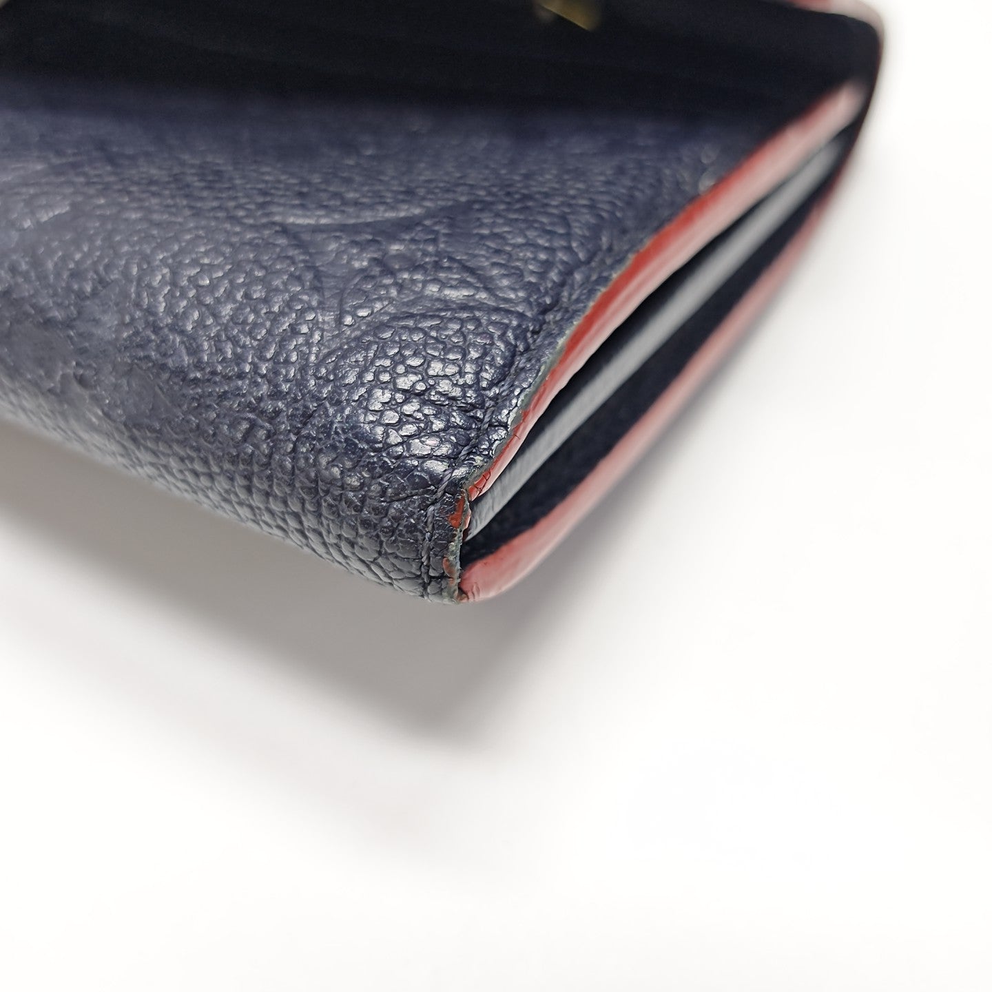 SARAH Monogram Calfskin Blue Wallet