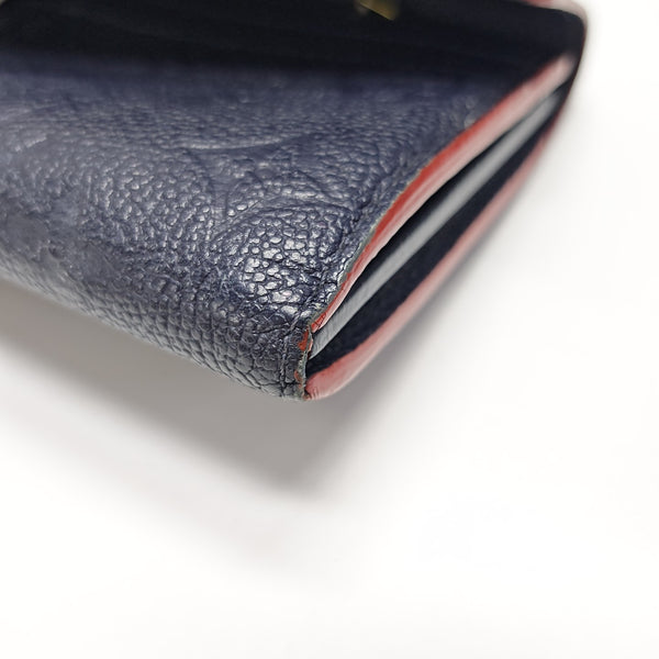 SARAH Monogram Calfskin Blue Wallet
