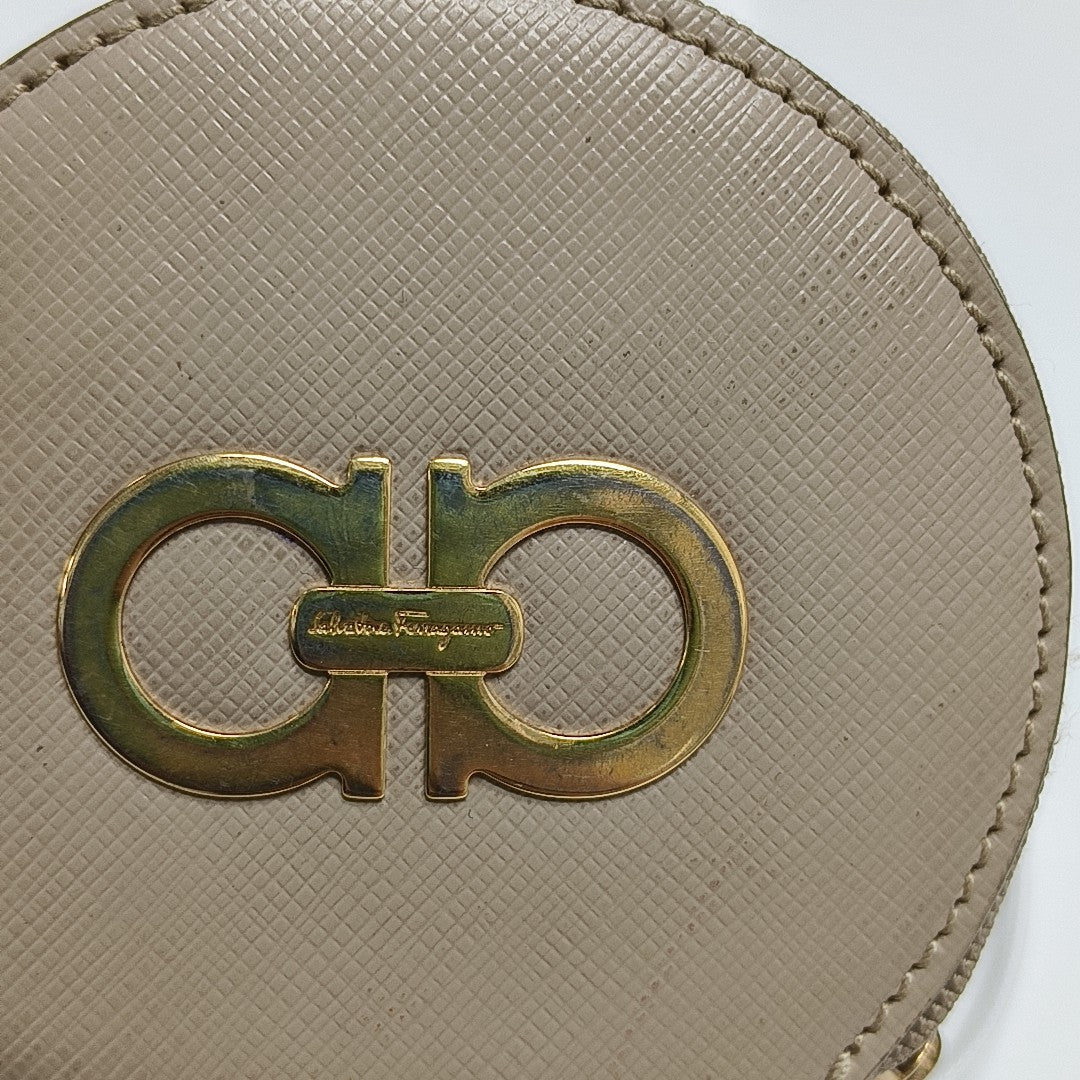 Leather Coin Purse Beige