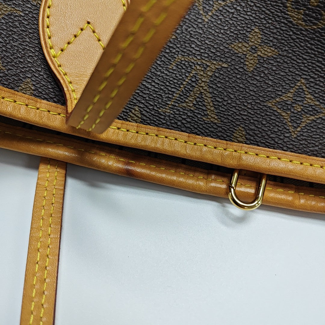 NEVERFULL MM Monogram Coated Canvas Brown
