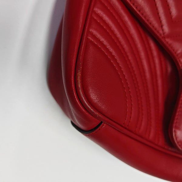 GG Marmont Medium Quilted Calfskin Red