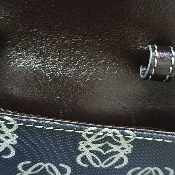 Coated Canvas Shoulder Bag Blue